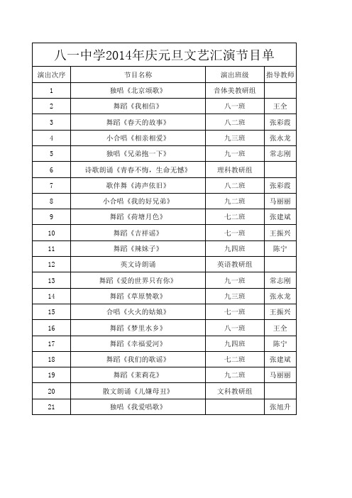 节目单