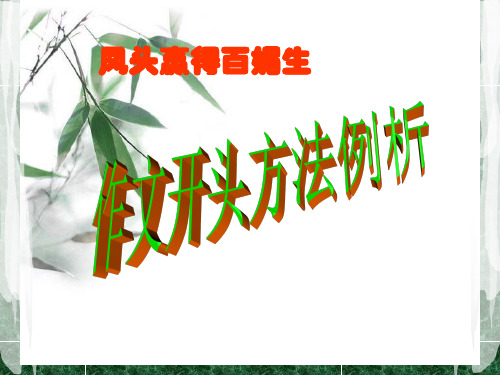 九年级作文指导好开头(共49张PPT)