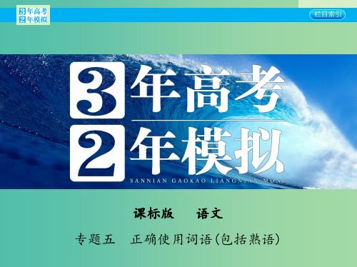 高考语文一轮复习 专题五 正确使用词语(包括熟语) 新人教版