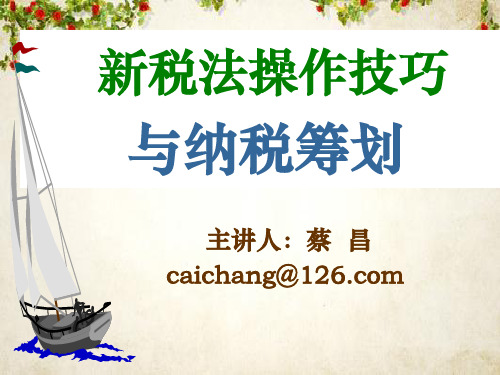 新税法操作技巧与纳税筹划讲座(ppt 111页)