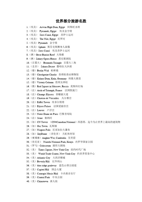 世界名胜词汇11
