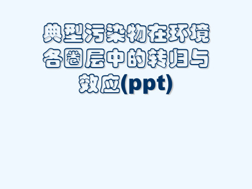 典型污染物在环境各圈层中的转归与效应(ppt)