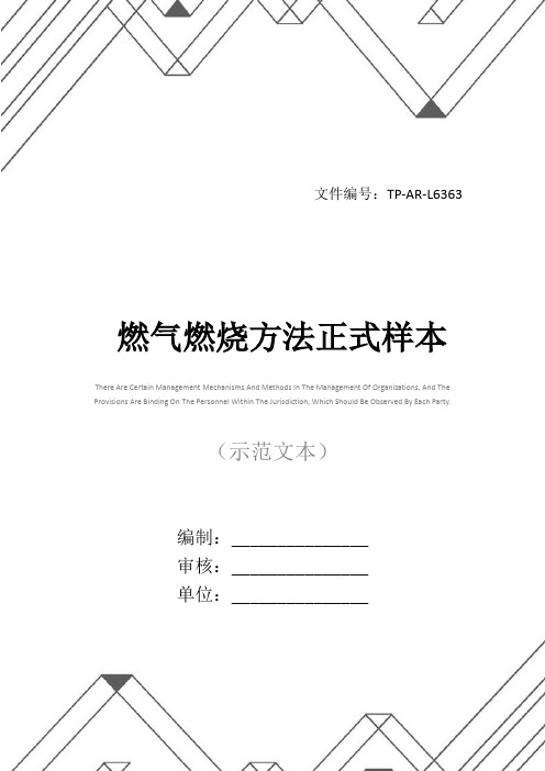 燃气燃烧方法正式样本