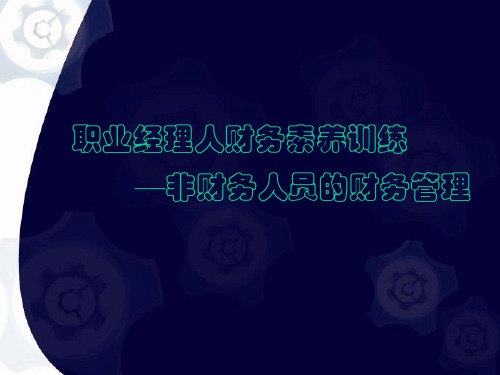 职业经理人财务素养训练—非财务人员的财务管理(ppt 113页)