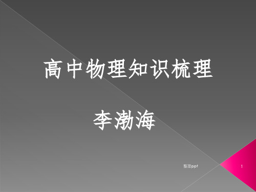 高中物理知识总结(非常好)
