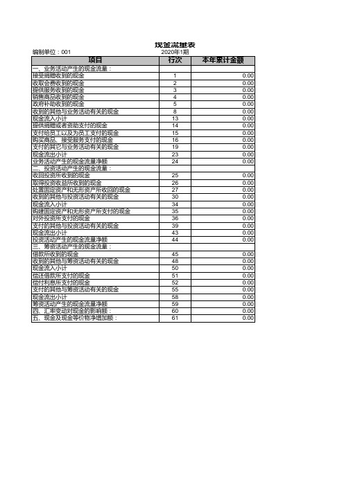 民间非营利组织-现金流量表