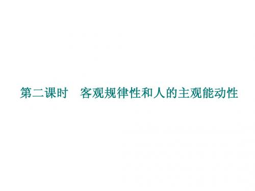客观规律性和人的主观能动性