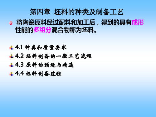 坯料的种类及制备工艺