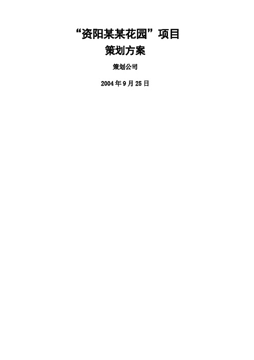 资阳项目策划方案