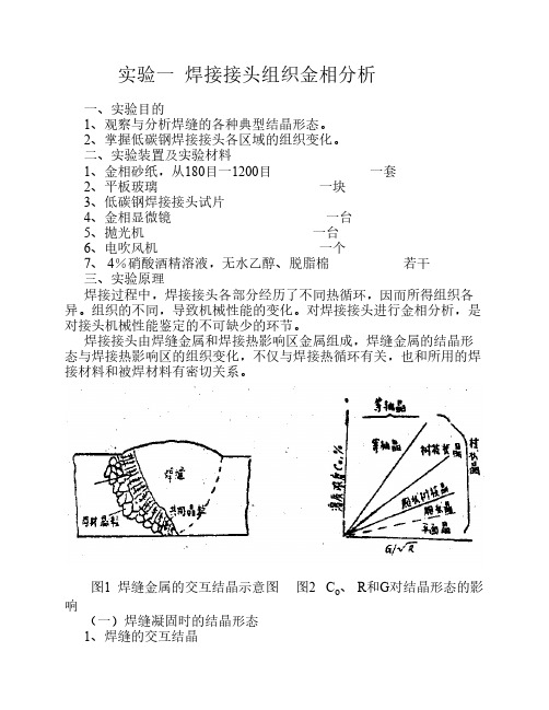 焊接接头组织金相分析