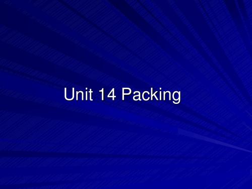 Unit 14 Packing