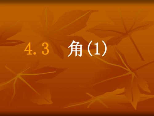 七年级数学上册4.3.1角精选教学PPT课件