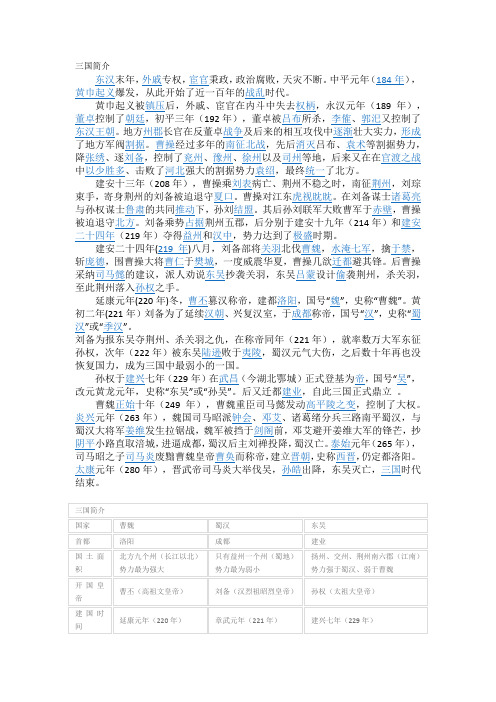 三国简介