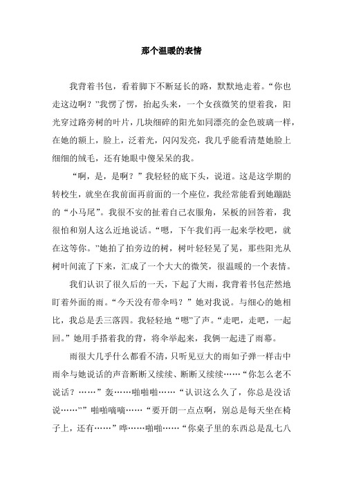 初中优秀作文：那个温暖的表情