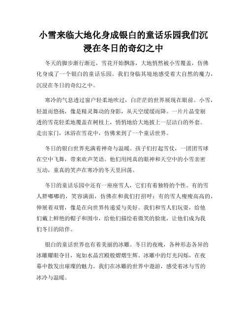 小雪来临大地化身成银白的童话乐园我们沉浸在冬日的奇幻之中