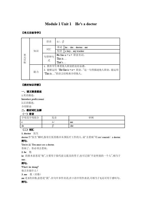 小学英语精讲精析 He’s a doctor