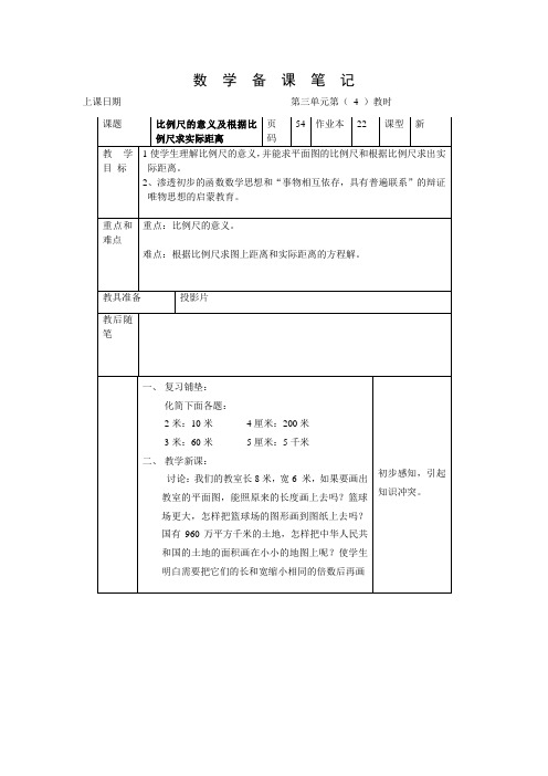(完整版)数学备课笔记