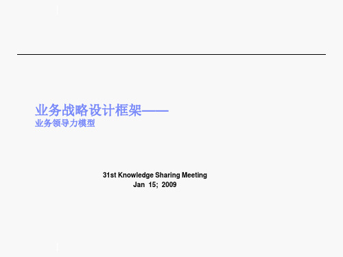 制定业务战略的框架