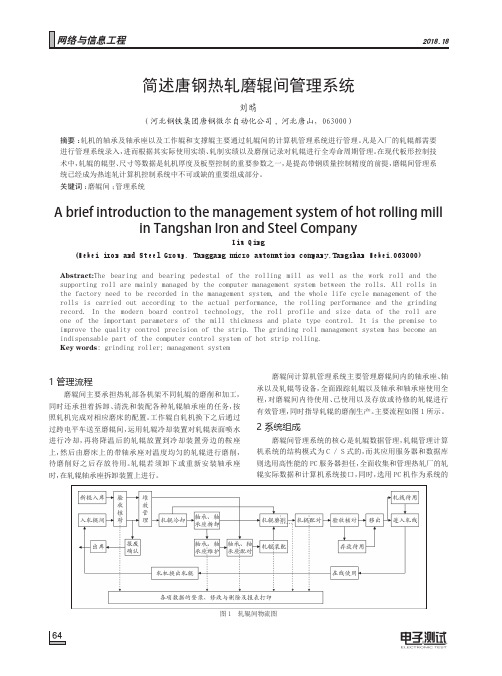 简述唐钢热轧磨辊间管理系统
