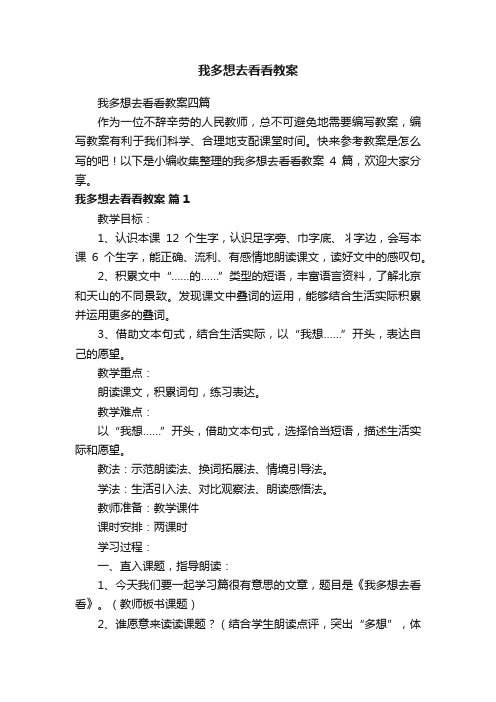 我多想去看看教案四篇