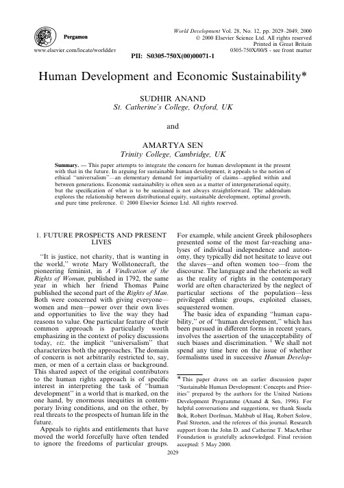Anand_Human development and Economis sustainability