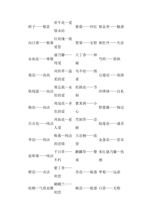 每一种花各代表什么含义