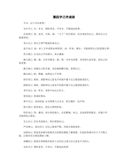 第四字己字成语
