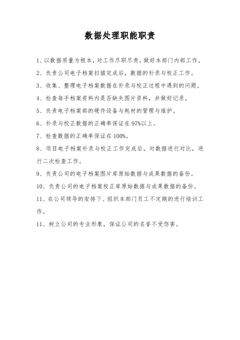 数据处理职能职责