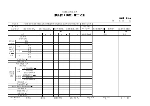 001-市政施·土-7.1 静压桩(试桩)施工记录