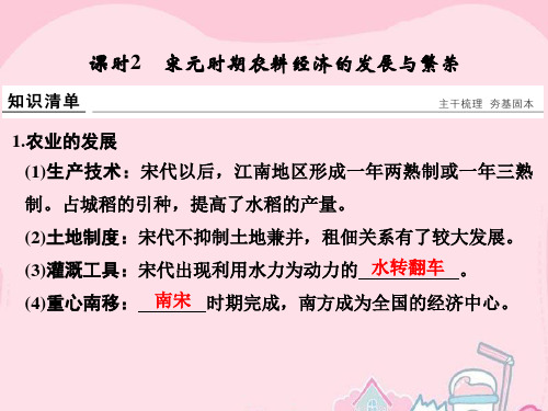 【创新设计】2017版高考历史通史复习 第一部分 课时2 宋元时期农耕经济的发展与繁荣课件