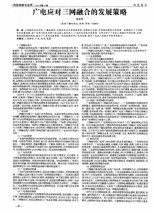 广电应对三网融合的发展策略