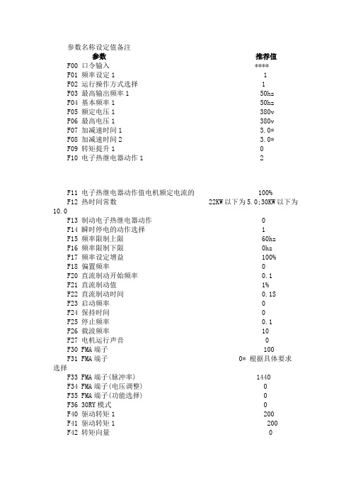 富士变频器参数