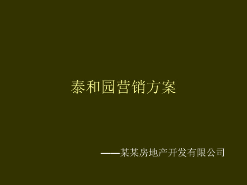 某楼盘营销方案