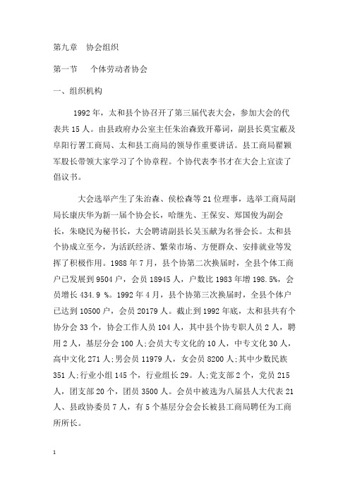 第九章个体劳动者协会