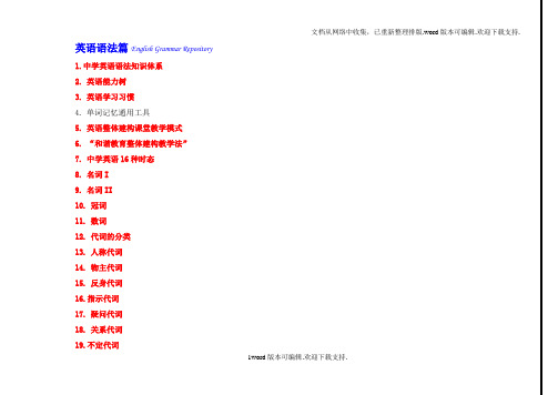 完整英语语法知识树-孔子学府秦潇