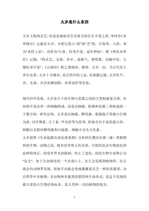 太岁是什么东西