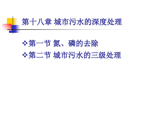 【环境课件】第十八章 城市污水的深度处理教学提纲