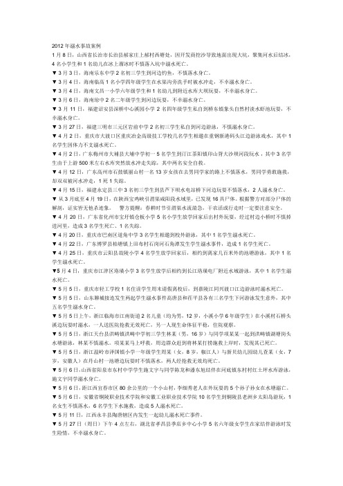 2012年溺水事故案例