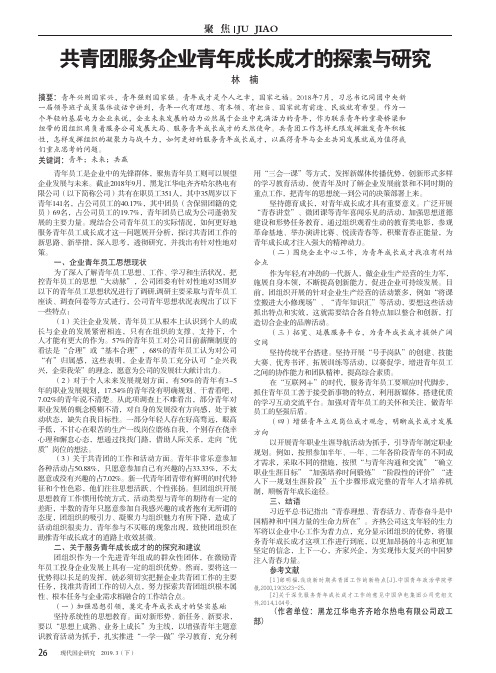 共青团服务企业青年成长成才的探索与研究