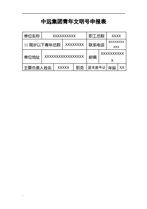 模板--青年文明号申报表