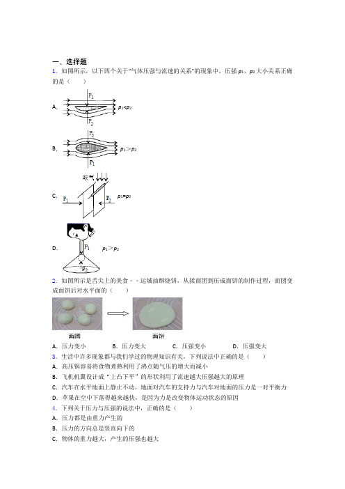 上海市初中物理八年级下册期中测试题(有答案解析)