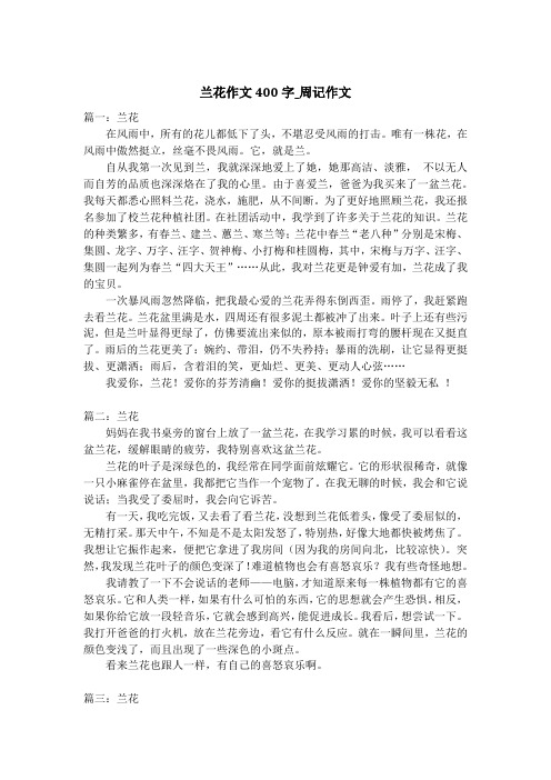 兰花作文400字_周记作文