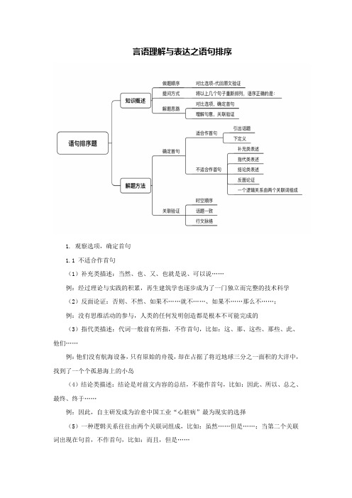 2019国考备考：言语理解与表达之语句排序