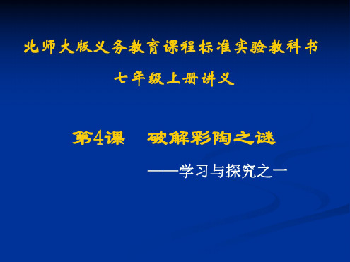 历史：第4课《破解彩陶之谜》讲义课件(北师大版七年级上)(20200806101309)
