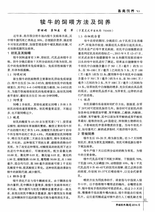 犊牛的饲喂方法及饲养