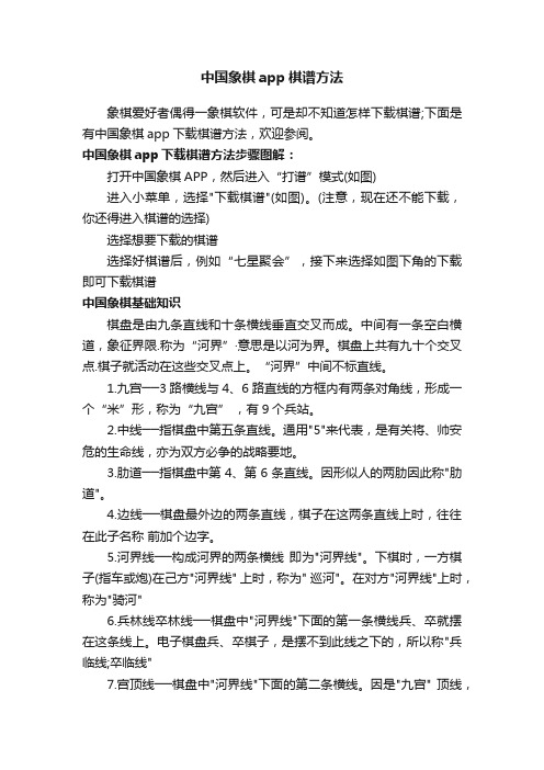 中国象棋app棋谱方法