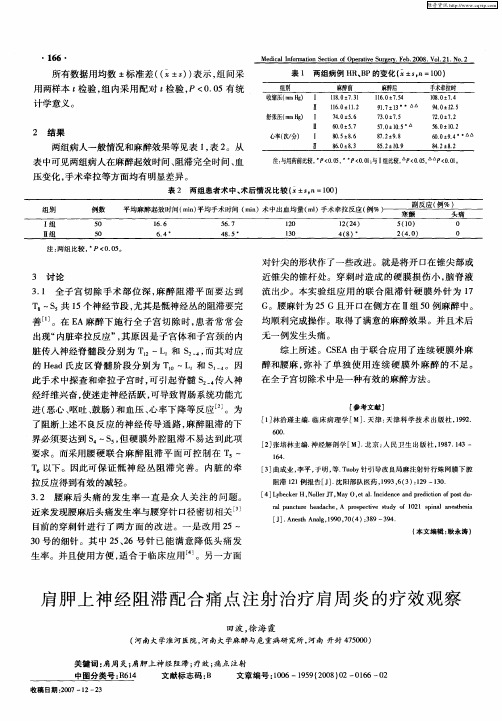 肩胛上神经阻滞配合痛点注射治疗肩周炎的疗效观察