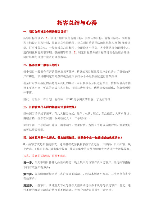 拓客总结与心得 (1)