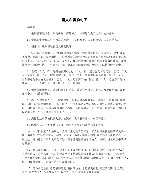 暧人心窝的句子