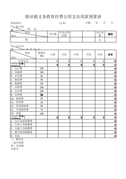 学校预算编制表